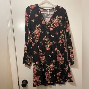 black floral mini/midi dress